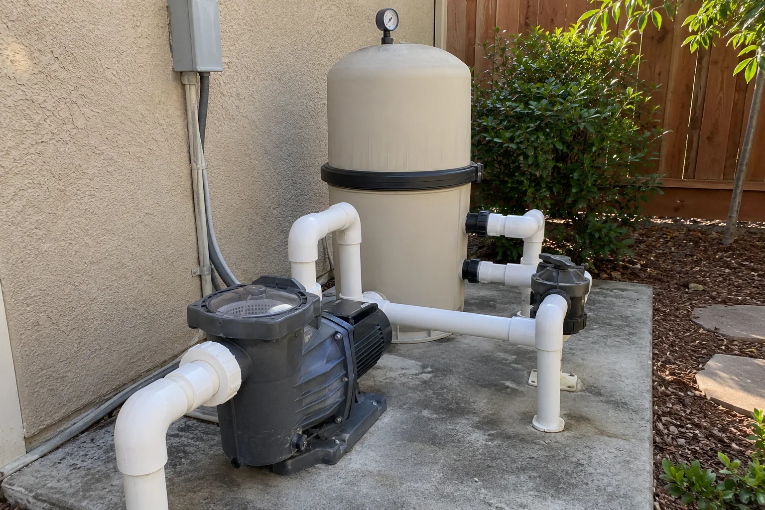 residential pool pump and filter equipment pad